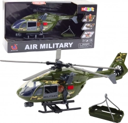 Elicottero militare con luci e suoni 1:12 con gancio e barella