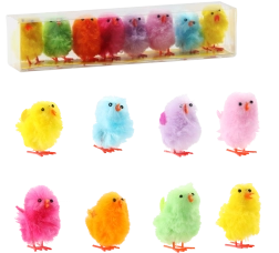 Set di 8 pulcini pasquali colorati – figurine decorative