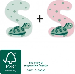 piccola lettera S in legno con tartaruga