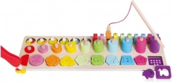 Set educativo in legno 4-in-1 con numeri, forme e pesca magnetica