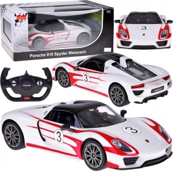 Rastar RC auto PORSCHE 918 Spyder Weissach 1:14 con illuminazione – bianco