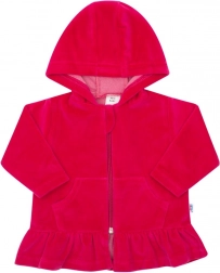 Felpa in velluto con cappuccio NEW BABY rosa scuro