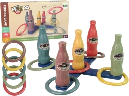 Gioco di lancio con anelli su bottiglie con punteggio, 10 pezzi