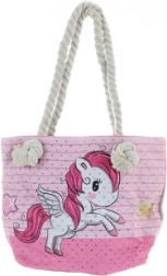 Borsa in tessuto a spalla Unicorno