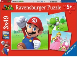 RAVENSBURGER puzzle per bambini SUPER MARIO 3×49 pezzi