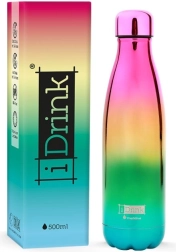 Borraccia termica effetto metallico arcobaleno 500 ml