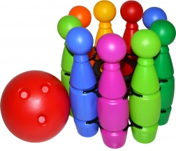 Birilli in rete con palla