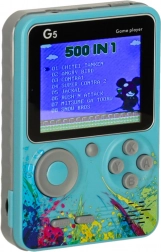 Mini console da gioco retrò portatile – 500 giochi, blu