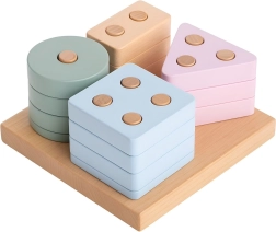 CUBIKA Pastel smistamento forme IV – puzzle in legno 17 pezzi