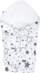 Fascia neonato classica con lacci New Baby bianca con stelle grigie