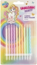 Candeline per torta con unicorno, 10 pz