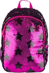 Zaino scolastico con paillettes e motivo a stelle