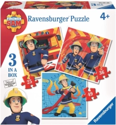 Ravensburger puzzle Pompiere Sam 3in1 (25, 36 e 49 pezzi)