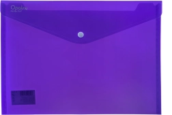 Busta in plastica con bottone a pressione A4 OPALINE, viola, 180 µm