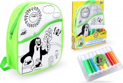 Zainetto da colorare Talpa con sfondo verde 30 cm + 8 pennarelli