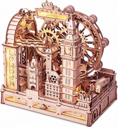 Rokr puzzle 3D in legno Londra – modello meccanico con pista a biglie, 431 pezzi