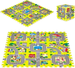 Tappetino da gioco in schiuma città – 9 pezzi 90,5 × 90,5 cm IPLAY