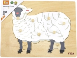 Puzzle Montessori in legno a incastro – pecora VIGA