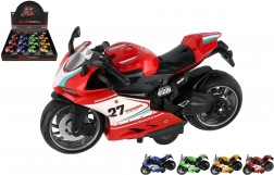 Moto da strada in plastica 13 cm con retrocarica, luce e suono