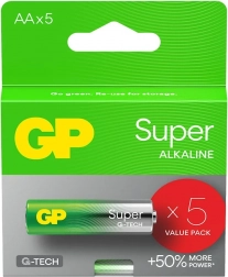 Batterie Alcaline AA LR6 GP Super 5 pezzi