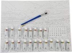 Dipingi con i numeri – tucano 40 × 50 cm con tela tesa e set di colori acrilici