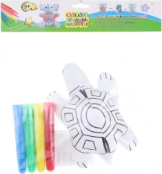Tartaruga da colorare – peluche ripetibile con pennarelli