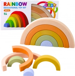 Arcobaleno per bambini piccoli – mattoncini da costruzione in gomma pastello, 5 pezzi