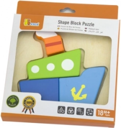 Viga primo mini puzzle in legno – barca