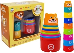 Piramide di tazze per neonati con numeri