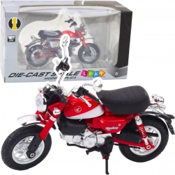 Motocicletta retrò in metallo rossa 1:12