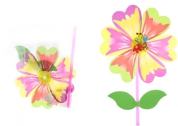 Girandola a forma di fiore su asta di plastica