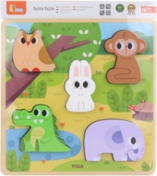 Puzzle tattili in legno Animali del bosco VIGA