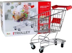 Carrello della spesa per bambini in metallo – grande, argento