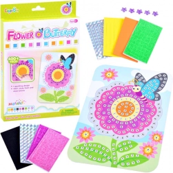 Mosaico fiore con farfallino