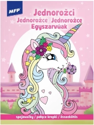 Libri da colorare con unisci i puntini Unicorni 210 × 276 mm, 32 pagine