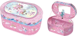 Portagioie ovale PECOWARE con carillon e unicorno