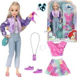 Disney ILY 4Ever bambola alla moda ispirata ad ARIEL de La sirenetta, set di abiti e accessori 30 cm