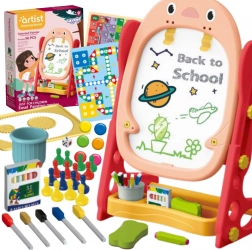 WOOPIE lavagna magnetica bifacciale per disegno e apprendimento di lettere e numeri, 56 pezzi