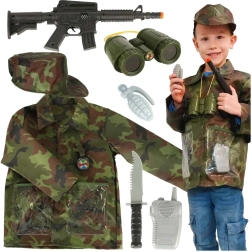 Costume mimetico da soldato per bambini con set di travestimento 3-8 anni