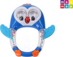 Sonaglio a forma di pinguino con effetti luminosi e sonori, 15 cm