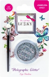 Ombretti in gel con glitter olografici e pennello Lukky