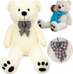 Grande orso di peluche 180 cm Kruzzel – giocattolo coccoloso color crema con fiocco