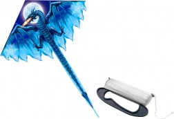 Grande aquilone blu con lunga coda 170 cm x 130 cm