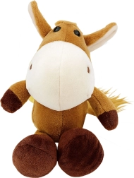 Cavallino di peluche con ventosa marrone 23 × 12 cm