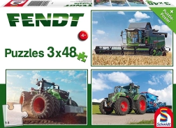 schmidt puzzle trattori fendt 3×48 pezzi