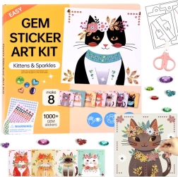 Creazioni con adesivi diamantati gattini e glitter – kit creativo da 8 immagini