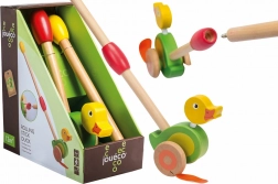 Anatra in legno a spinta con bastone JOUECO