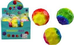 Palla rimbalzante luminosa con fossette 9,5 cm colorata