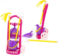 Carrellino per le pulizie per bambini Palau con secchio, spazzolino e mocio