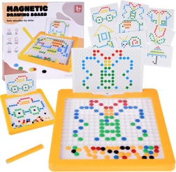 mosaico magnetico educativo YOKOMISIADA con perni colorati